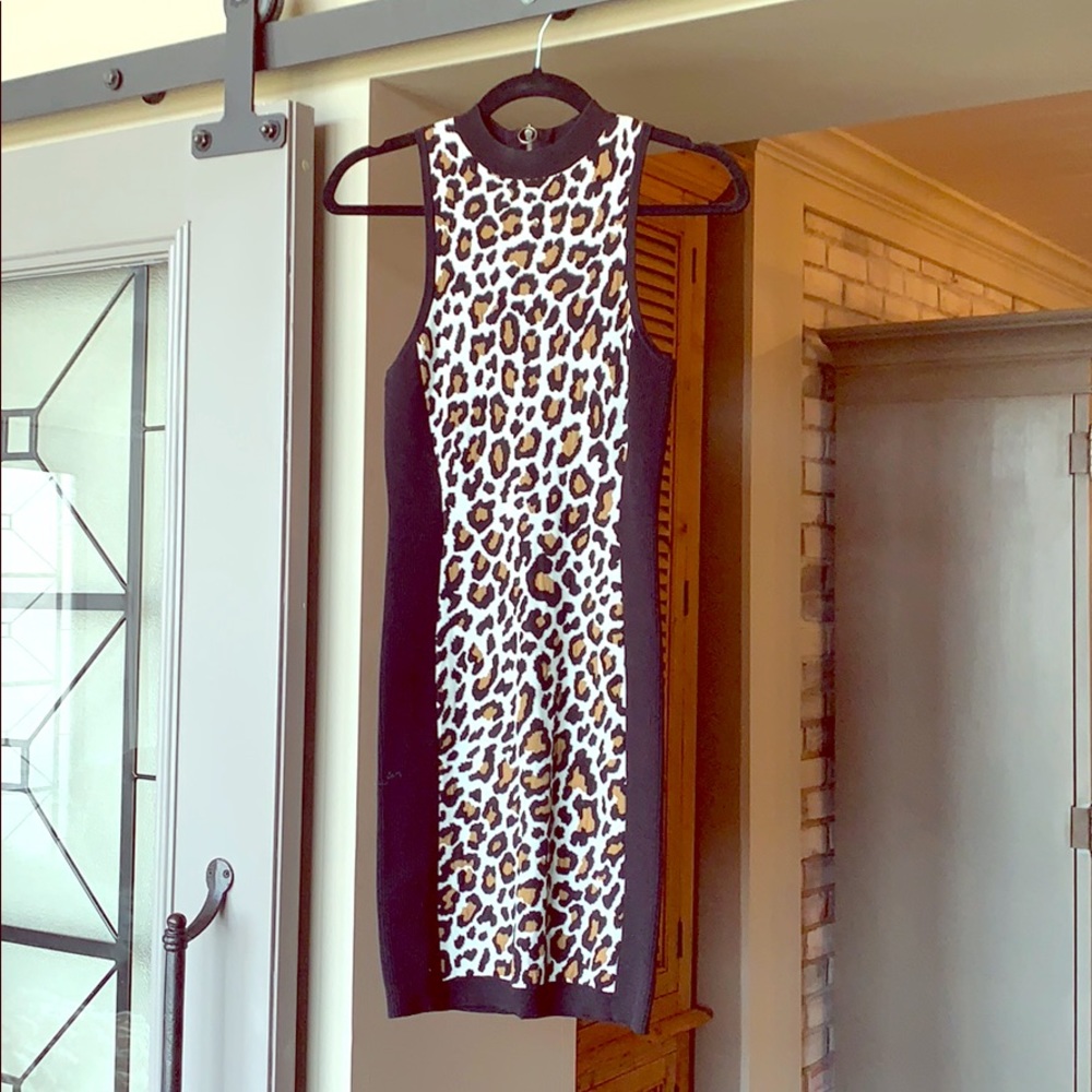 Leopard sweater dress size small